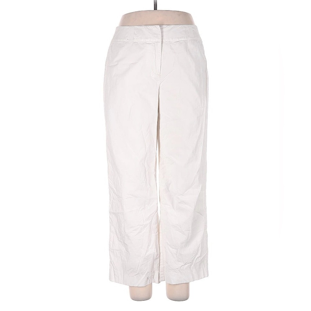 Talbots white wide leg trouser khakis